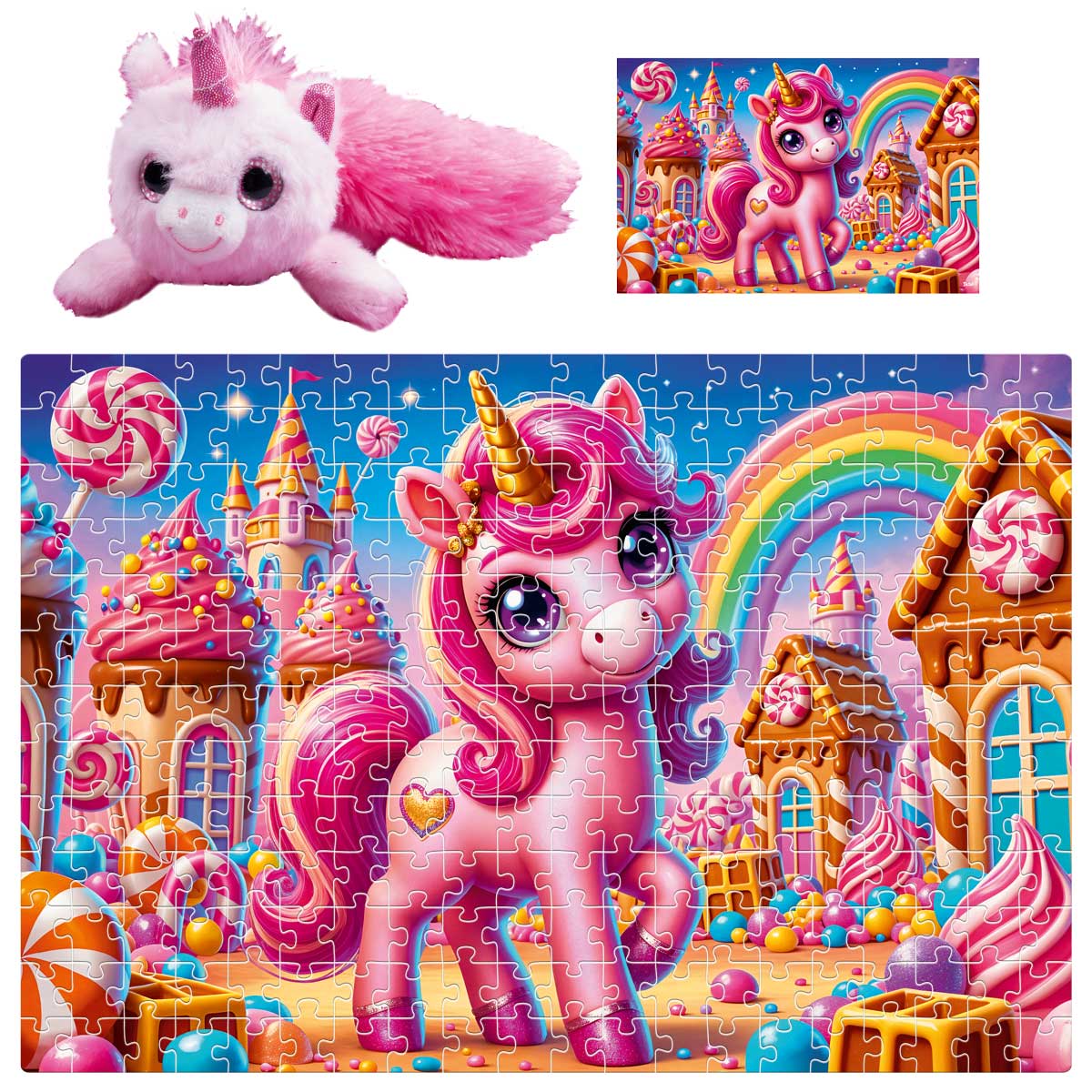 Пазлы De.tail. Рожевий єдиноріг 260 деталей, ТМ Vladi Toys, Украина