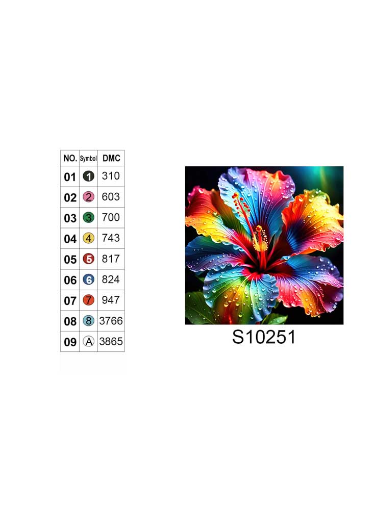Алмазна мозаїка "Райдужний гібіскус", 20*20см, на рамці, в кор. 21*21*2,5см, ТМ Dreamtoys