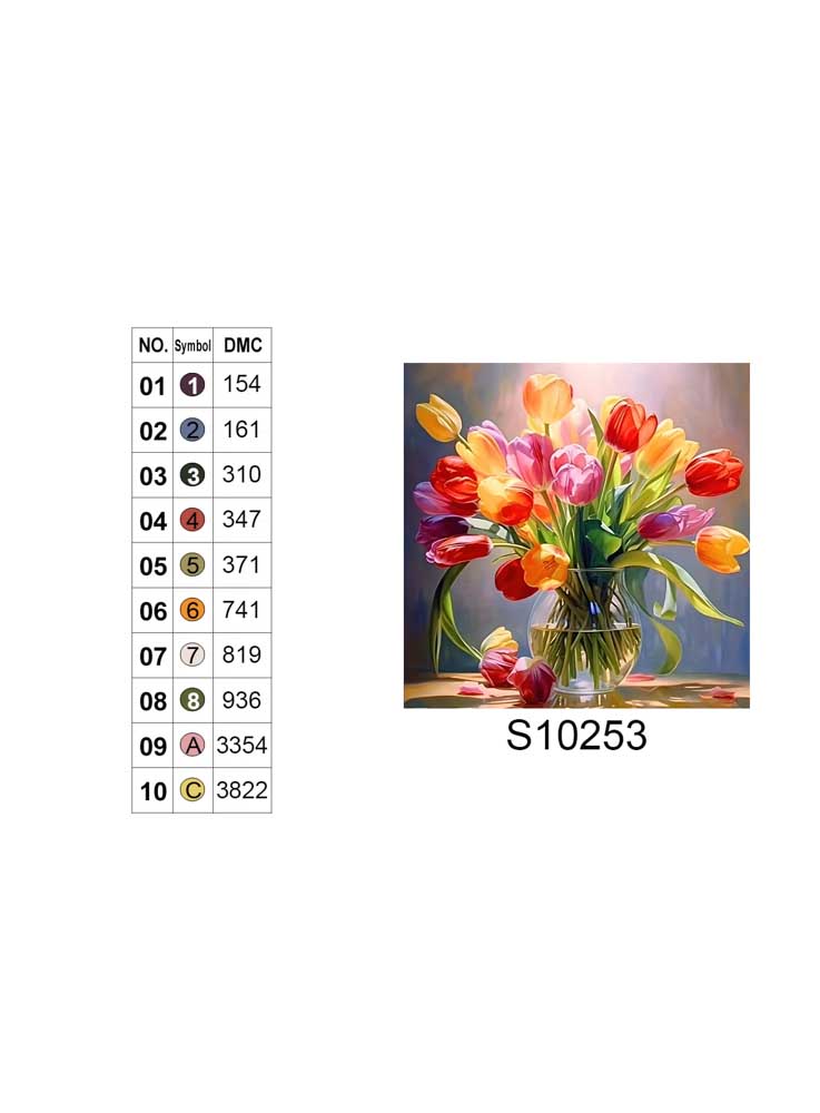 Алмазная мозаика "Тюльпаны", 20*20см, на рамке, в кор. 21*21*2,5см, ТМ Dreamtoys