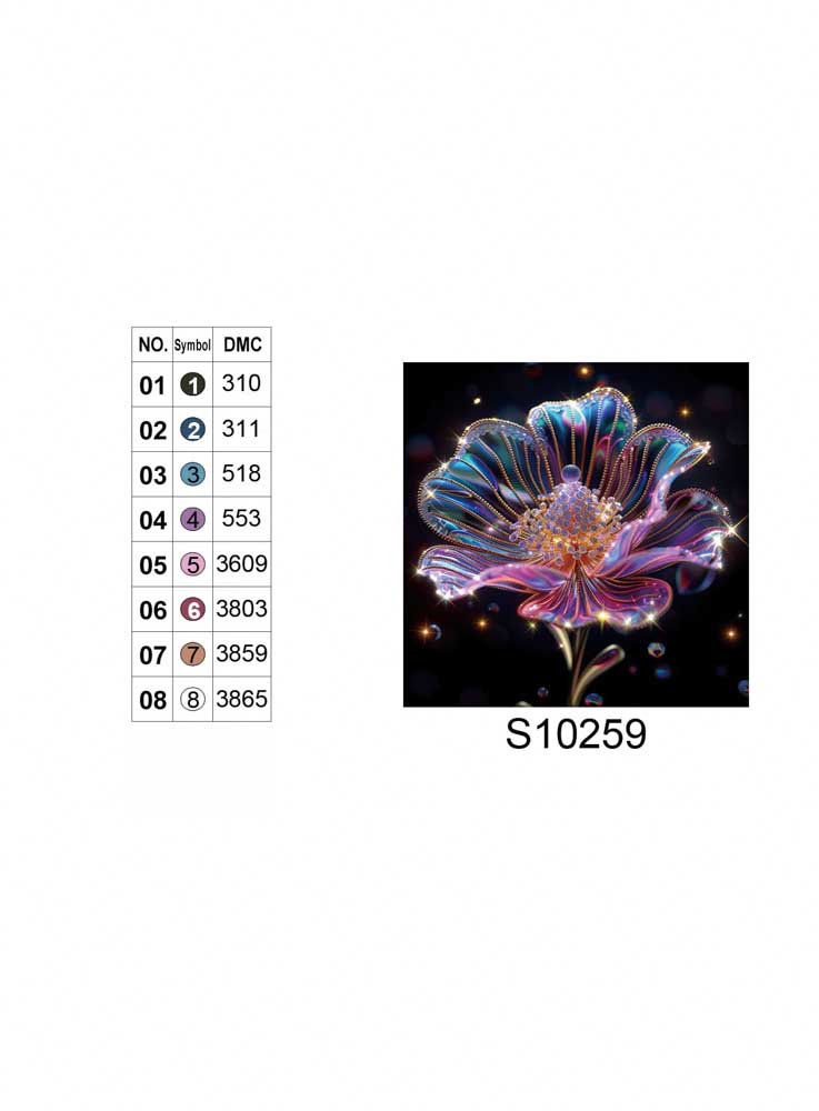 Алмазная мозаика "Блестящий цветок", 20*20см, на рамке, в кор. 21*21*2,5см, ТМ Dreamtoys