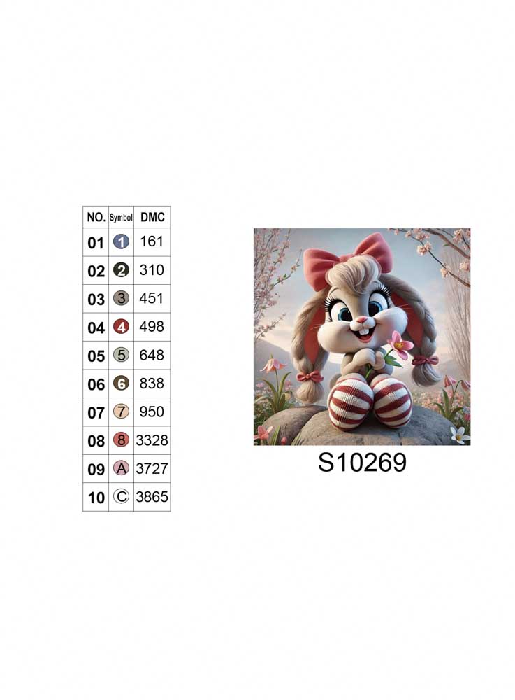 Алмазная мозаика "Зайка с цветком", 20*20см, на рамке, в кор. 21*21*2,5см, ТМ Dreamtoys