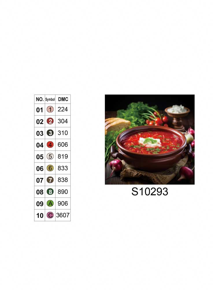 Алмазная мозаика "Борщ", 20*20см, на рамке, в кор. 21*21*2,5см, ТМ Dreamtoys