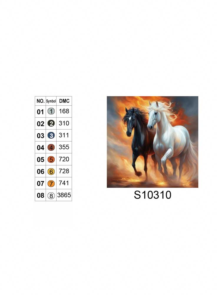 Алмазная мозаика «Пара лошадей», 20*20см, на рамке, в кор. 21*21*2,5см, ТМ Dreamtoys