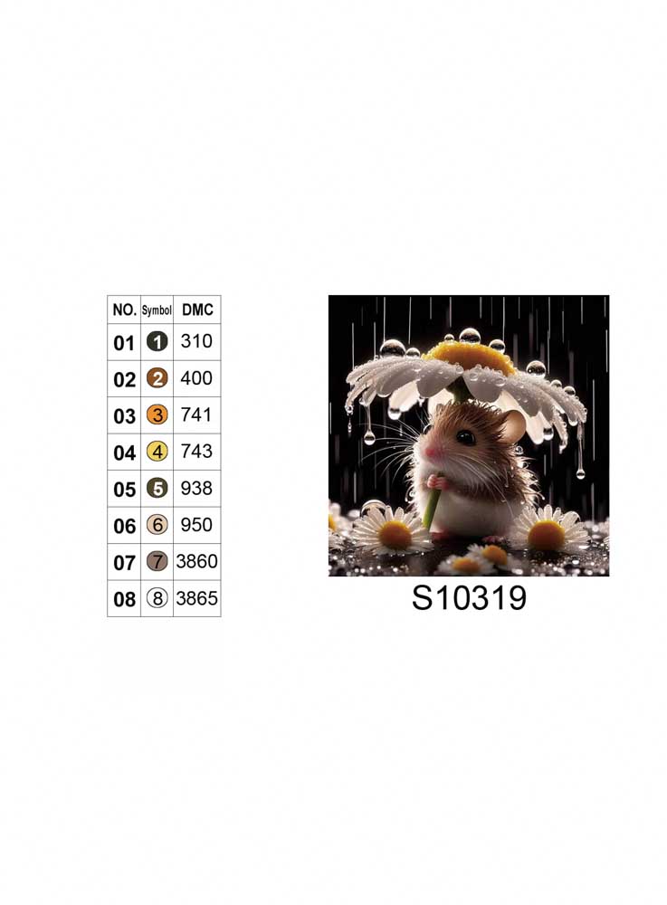 Алмазная мозаика "Зонтик из ромашки", 20*20см, на рамке, в кор. 21*21*2,5см, ТМ Dreamtoys