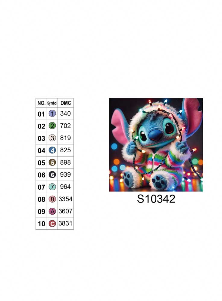 Алмазная мозаика "Стич с гирляндой", 20*20см, на рамке, в кор. 21*21*2,5см, ТМ Dreamtoys