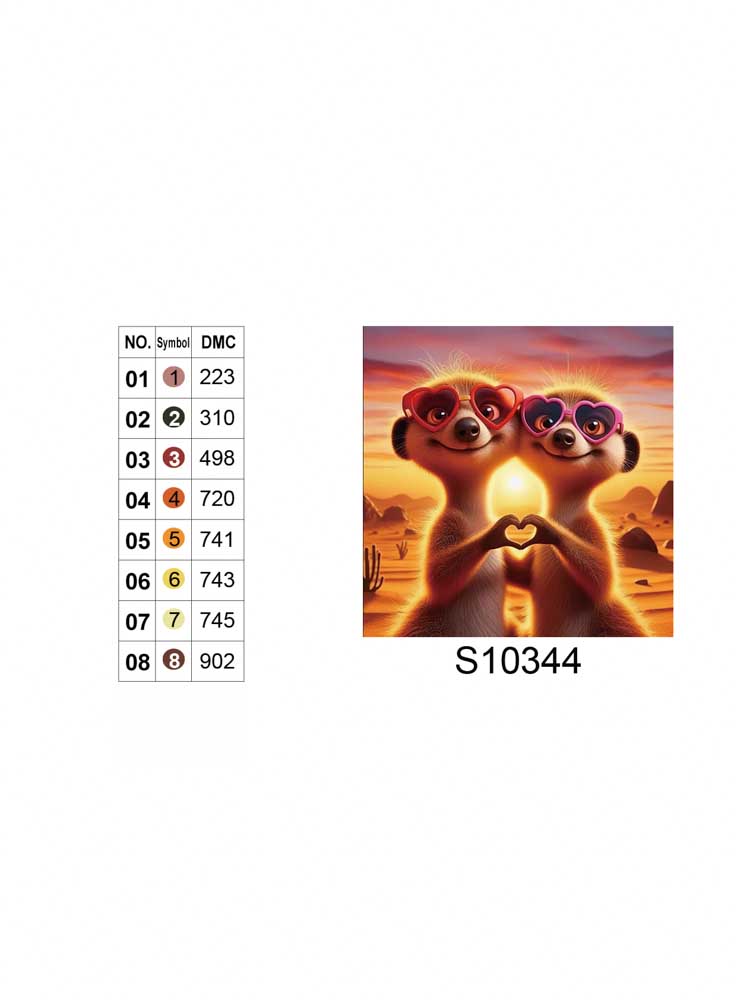 Алмазная мозаик "Влюблённые сурикаты", 20*20см, на рамке, в кор. 21*21*2,5см, ТМ Dreamtoys