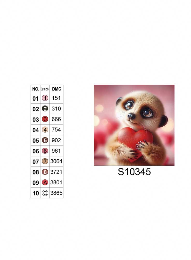 Алмазная мозаика "Сурикат с сердцем", 20*20см, на рамке, в кор. 21*21*2,5см, ТМ Dreamtoys