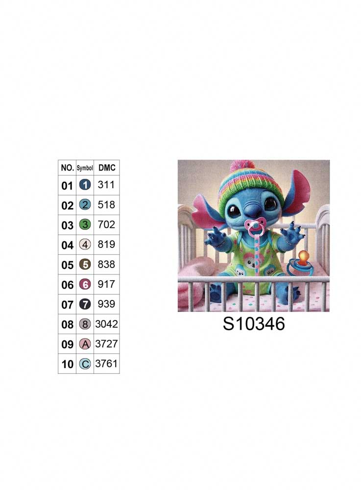 Алмазная мозаика "Малыш Стич", 20*20см, на рамке, в кор. 21*21*2,5см, ТМ Dreamtoys