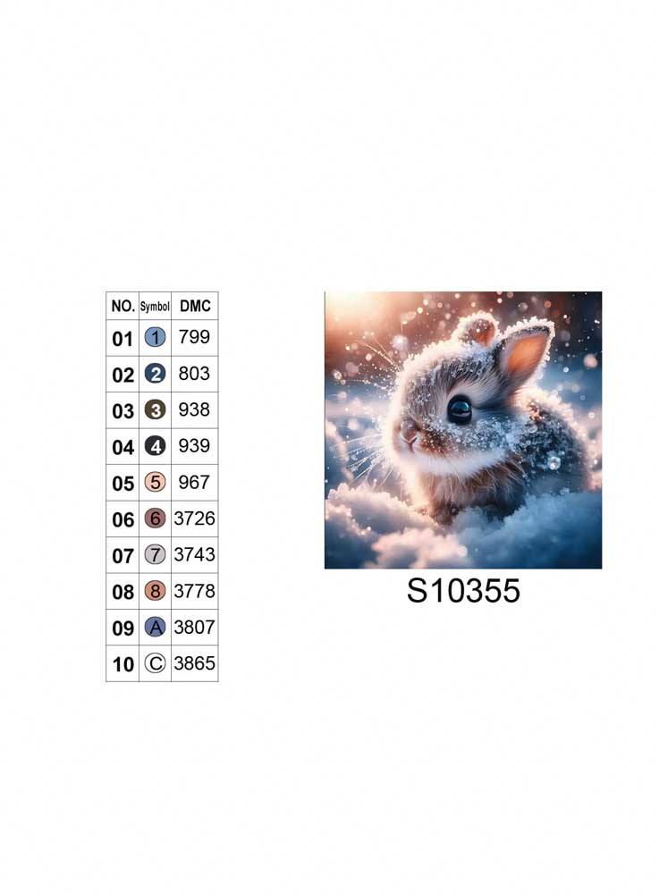 Алмазная мозаика "Зайка в снежном холодке", 20*20см, на рамке, в кор. 21*21*2,5см, ТМ Dreamtoys