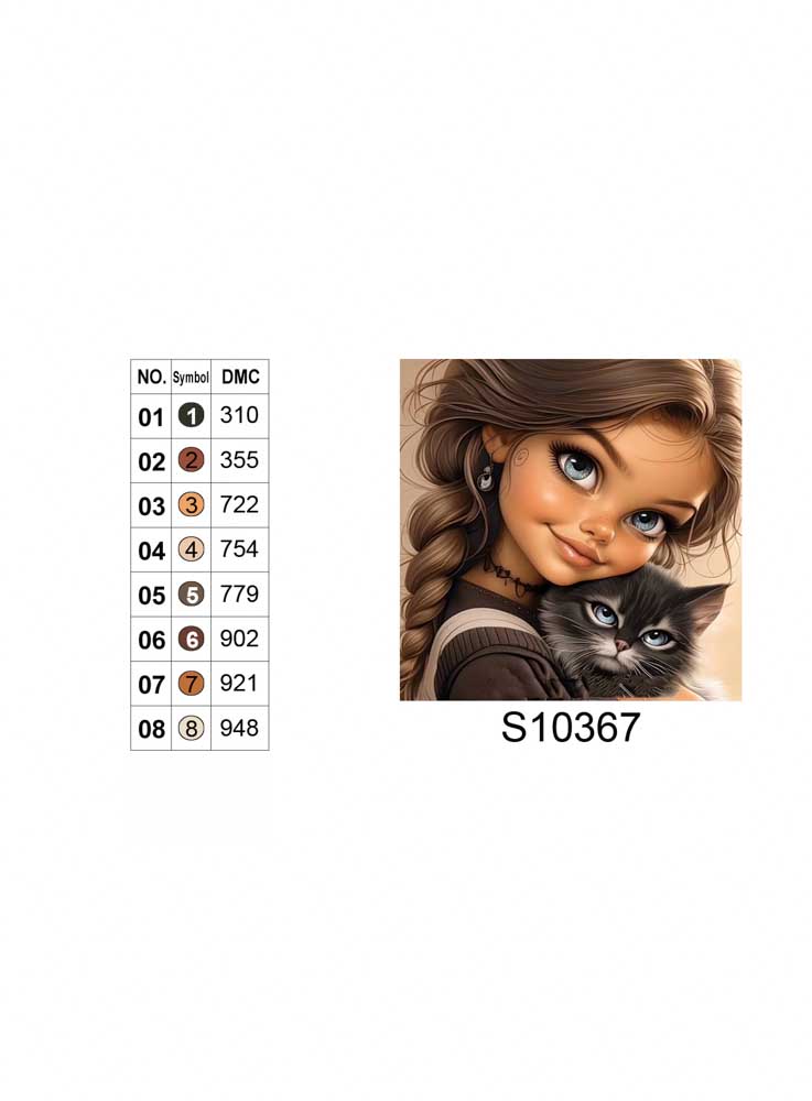 Алмазна мозаїка "Муркотик у міцних обіймах", 20*20см, на рамці, в кор. 21*21*2,5см, ТМ Dreamtoys