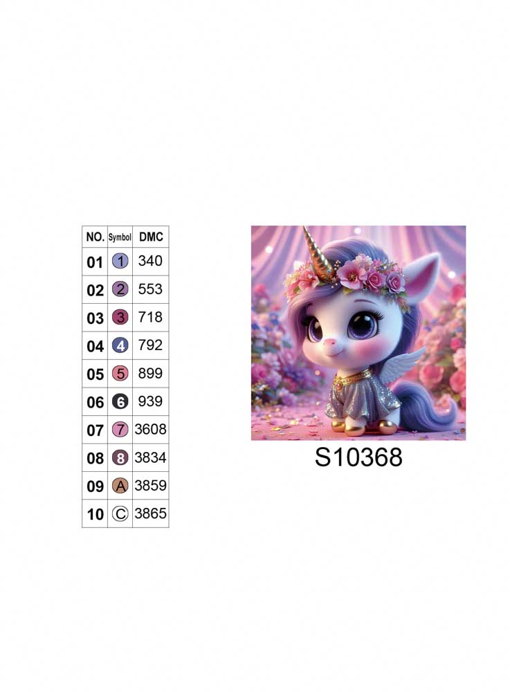 Алмазна мозаїка "Маленька принцеса єдиноріжка", 20*20см, на рамці, в кор. 21*21*2,5см, ТМ Dreamtoys