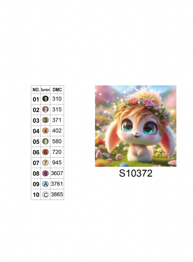 Алмазная мозаика "Зайчик в цветочной мечте", 20*20см, на рамке, в кор. 21*21*2,5см, ТМ Dreamtoys