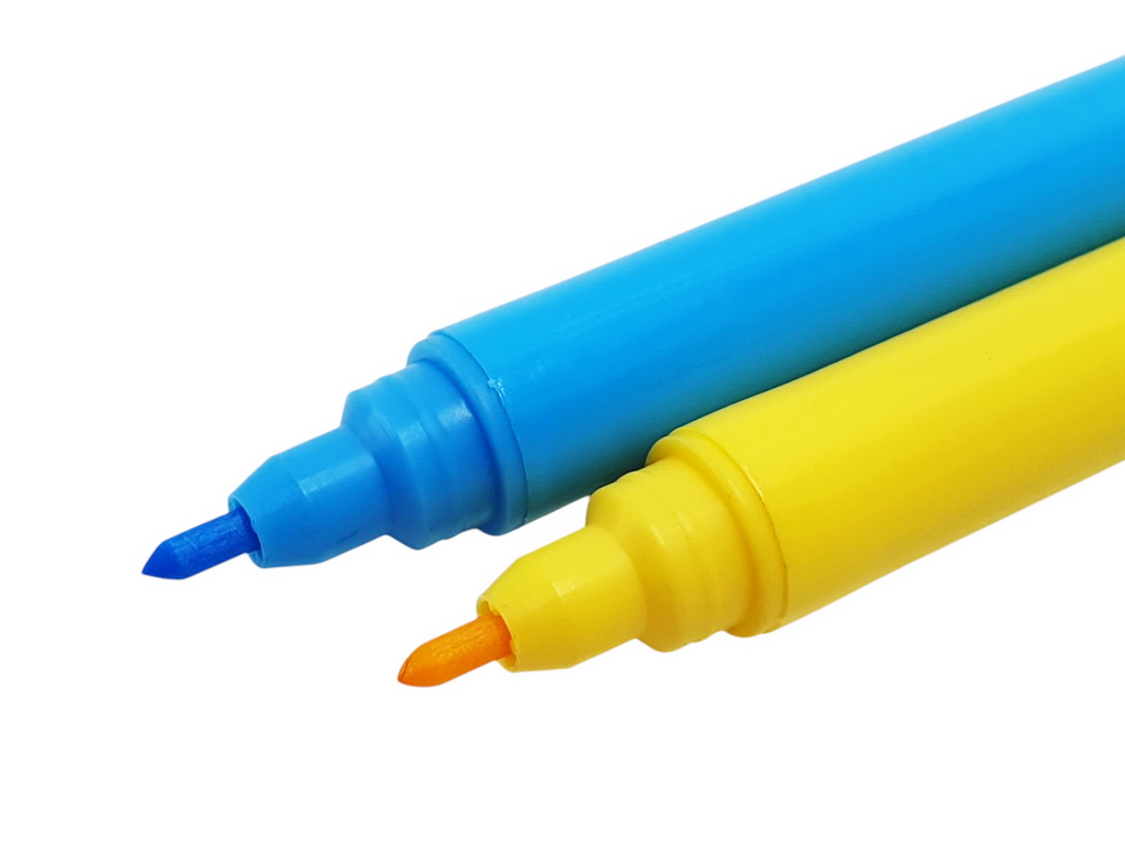 Набір фломастеров BRUSH THIN з пензликом 12шт, в кор. 20*15*1см, ТМ HIPER