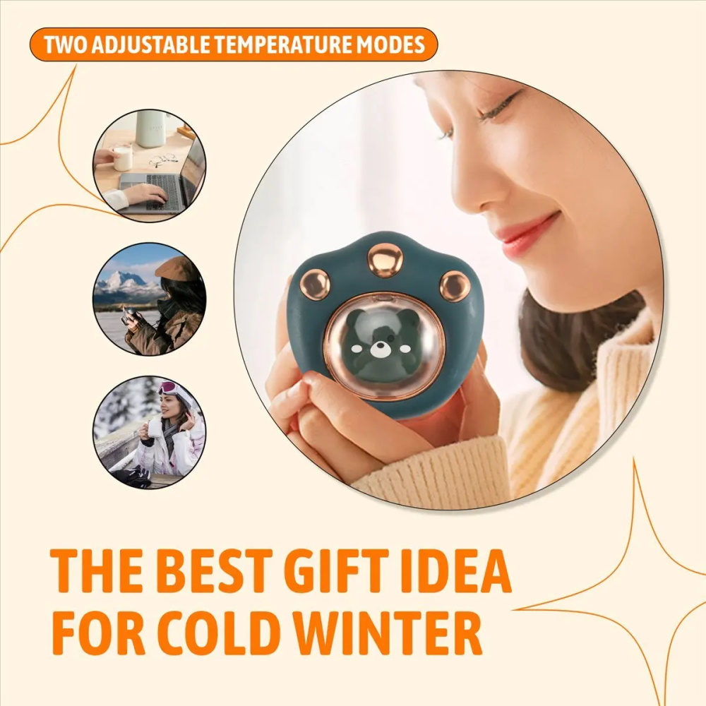 Мінігрілка для рук у формі лапки, заряд USB. в кор. 8*8*5см