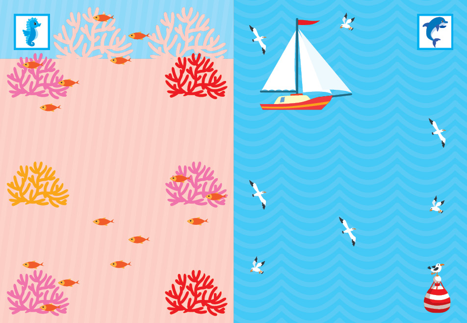 Книга "Наклей, малятко! Буль-буль! Хто живе в морі?" 17*23см, Украина, ТМ УЛА