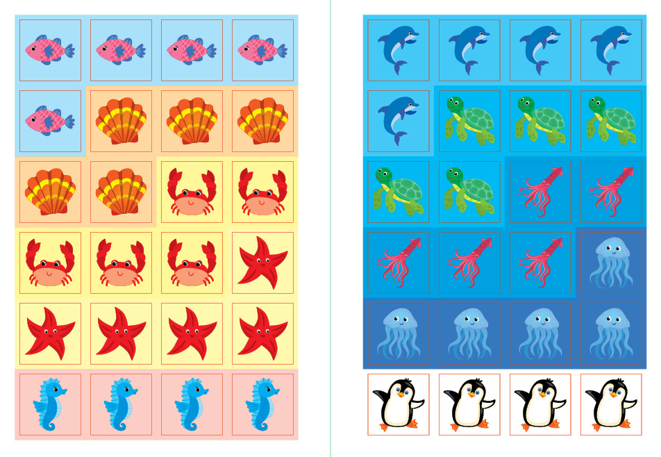 Книга "Наклей, малятко! Буль-буль! Хто живе в морі?" 17*23см, Украина, ТМ УЛА