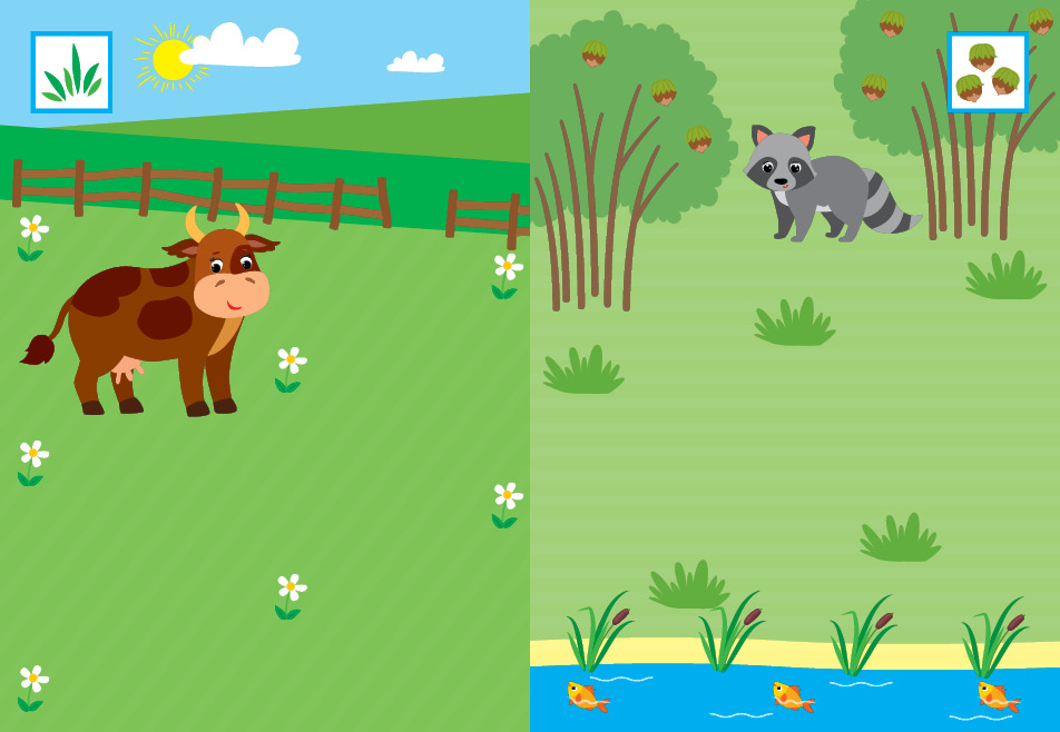 Книга "Наклей, малятко! Хрум-хрум! Що їдять тваринки?" 17*23см, Украина, ТМ УЛА