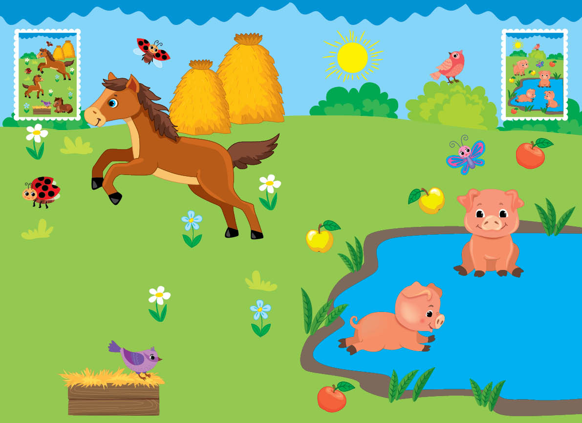 Книга "Прості аплікації великими наліпками. Велика ферма" 21*30,5см,, Украина, ТМ УЛА