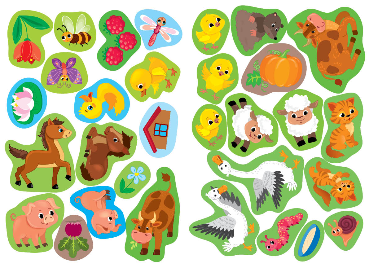 Книга "Прості аплікації великими наліпками. Велика ферма" 21*30,5см,, Украина, ТМ УЛА