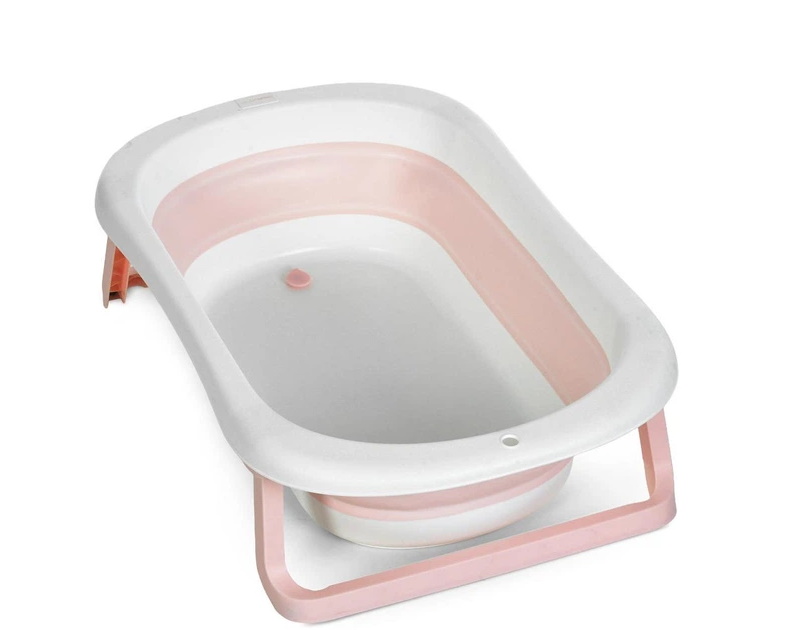Ванночка дитяча PLUS Peony Pink, з термометром, вкладиш, силікон, складана 78,3*49,3*20,5см, рожевий (1шт)