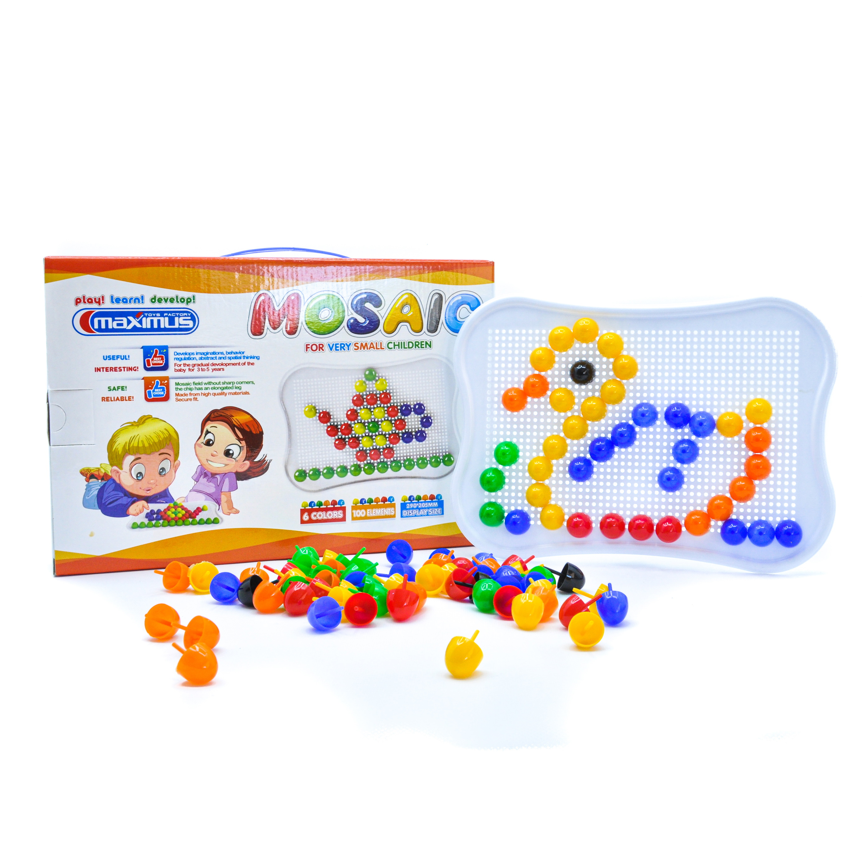 Мозайка для найменших, 100 елементів, в кор. 23*34*5см, ТМ MAXIMUS, Україна (16шт)