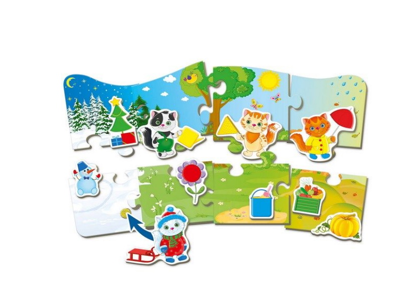 Пазлы с липучками "4 сезоны" (укр.), в кор. 22*22*6см, ТМ Vladi Toys, Украина
