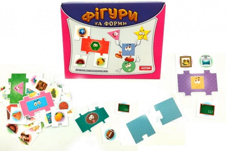 Гра розвиваюча "Фігури" (укр.), у преміум гофрокартоні 22*17*8см, ARTOS Games, Україна (10шт)