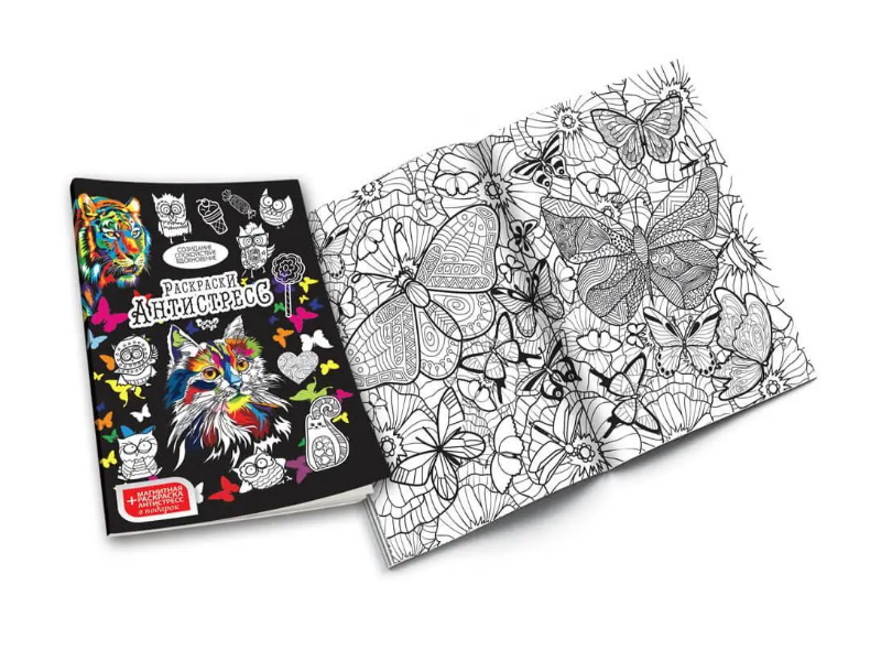 Розмальовка Антистрес з фломастерами, пак. 35*21см (40шт)