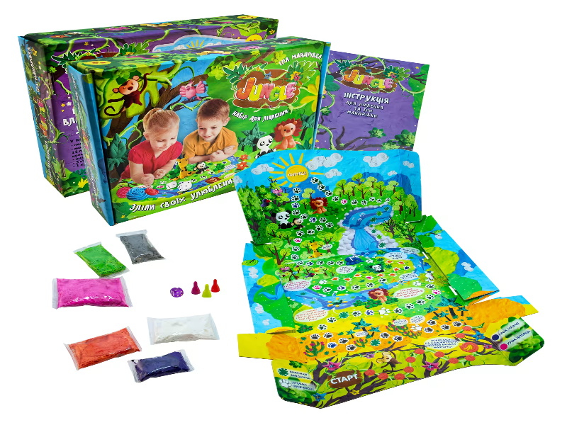 Набор теста для лепки "Jungl", в кор. 29.5*23*6.5см, ТМ Стратег, Украина (6шт)