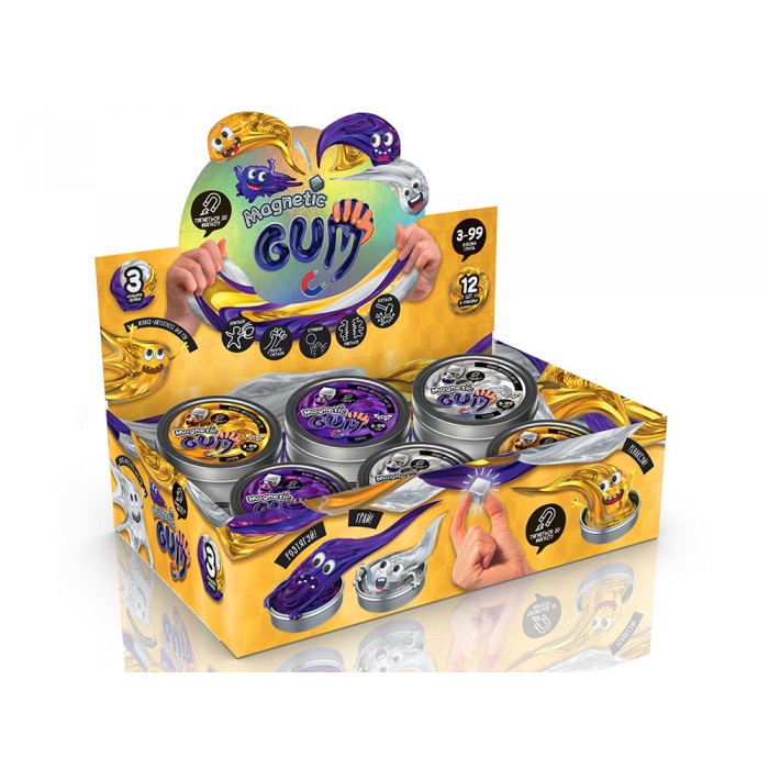 Жвачка для рук "Magnetic Gum", золото, укр., в банке 7*3см (12шт)