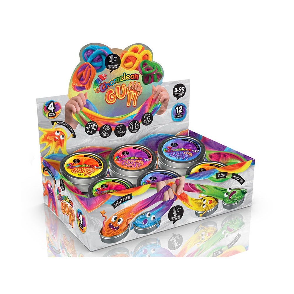 Жуйка для рук "Chameleon Gum", рожевий, рос., у банку 7*3см (12шт)