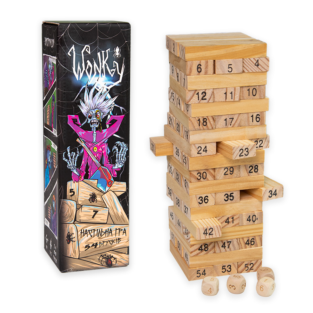 Гра розважальна "Wonky Джанга", рос., у кор. 28*8,2*8,2см, ТМ Стратег, Україна (6шт)