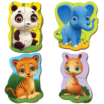 Беби MAXI пазлы картонные в пакете "Зоопарк", пак. 15*25см, ТМ Vladi Toys, Украина