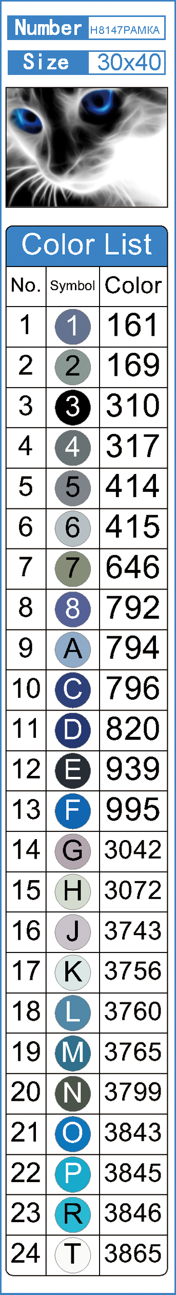 Алмазна мозаїка "Блакитноока кішка", на підрамнику 30*40см, в кор. 41*31*2,5см, ТМ Dreamtoys