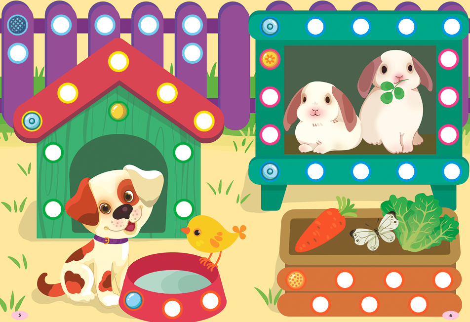 Книга "Наліпки-майструвалки. Гвіздочки й кружечки", 176 наклейок, 10 сторінок, 17*22,5см, Україна, ТМ УЛА