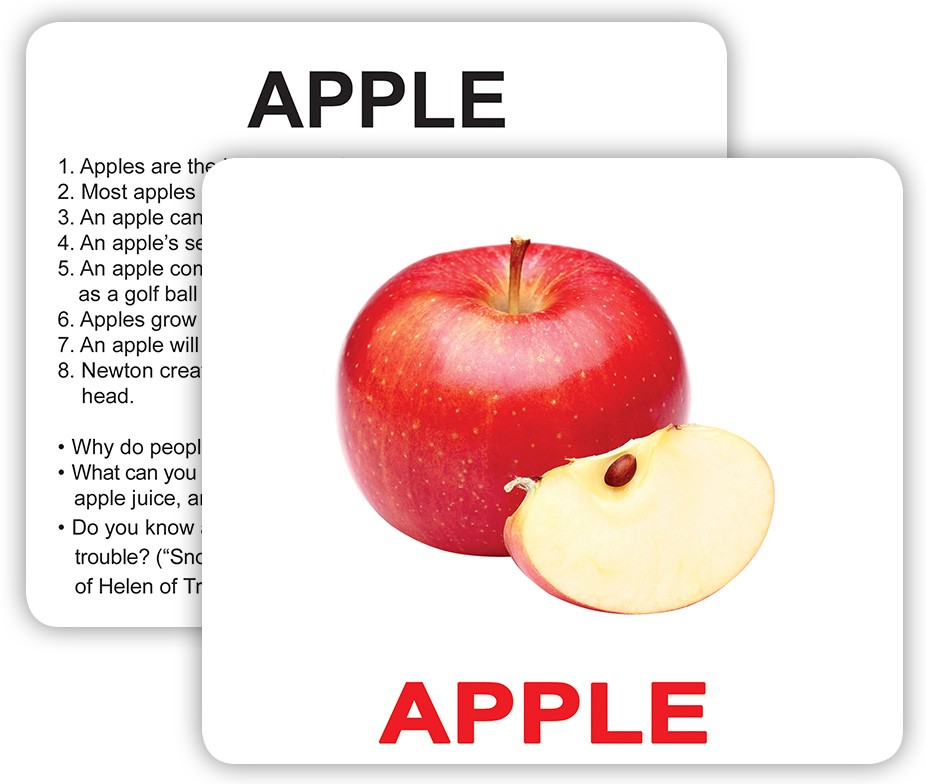 Карточки большие английские "Fruits with facts" ламинированные, 30шт, инструкция на украинском языке, в пак.16*13см, ТМ Вундеркинд с пеленок, Украина